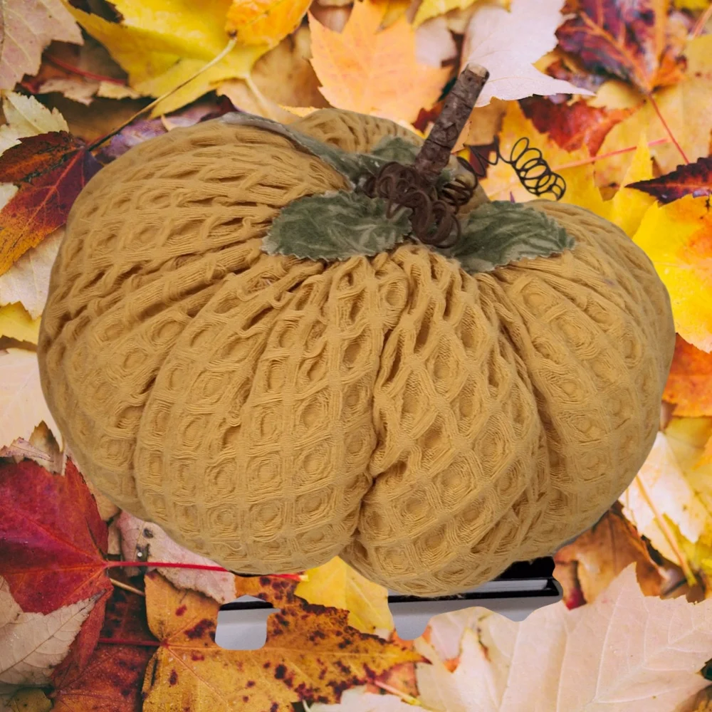 🍊 Mustard Yellow Textured Pumpkin Decor . - Picture 1 of 1